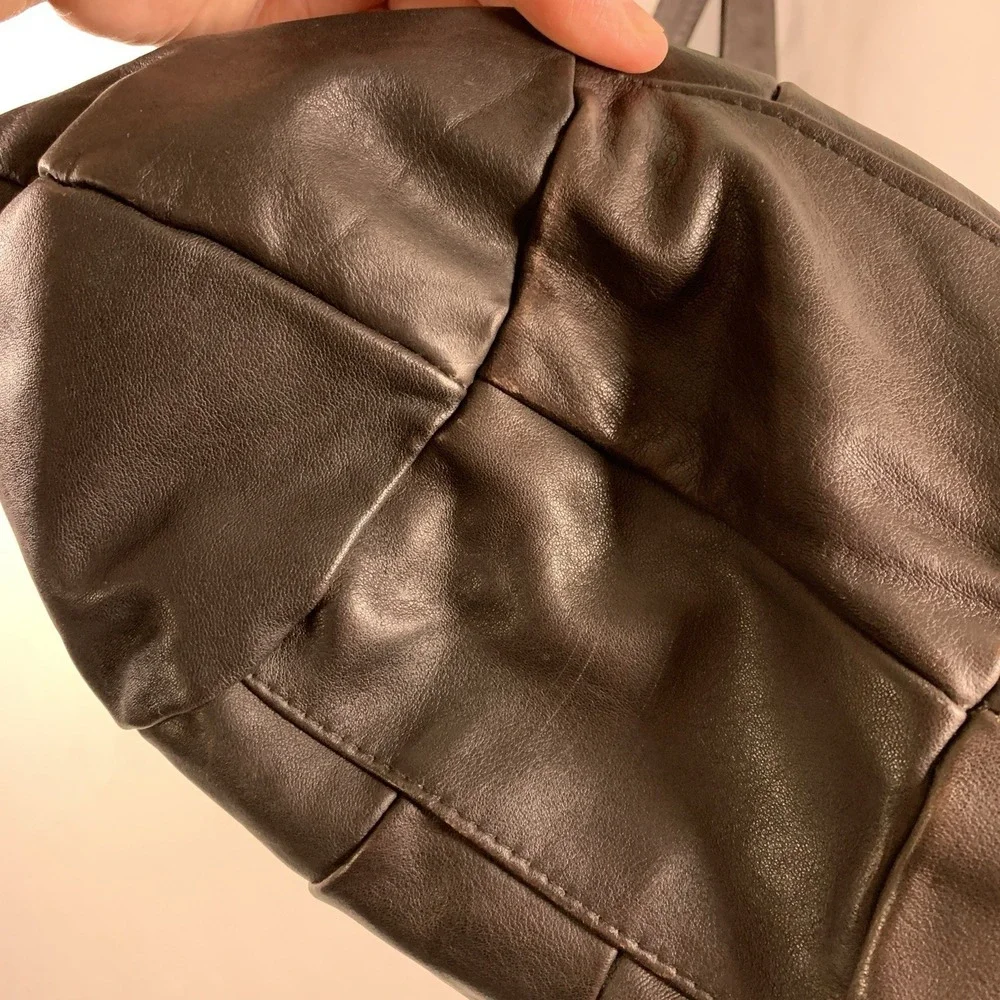 VTG 90s Carlo Amboldi Womens Leather Hobo Bag Shoulder Purse Brown Italy Slouchy